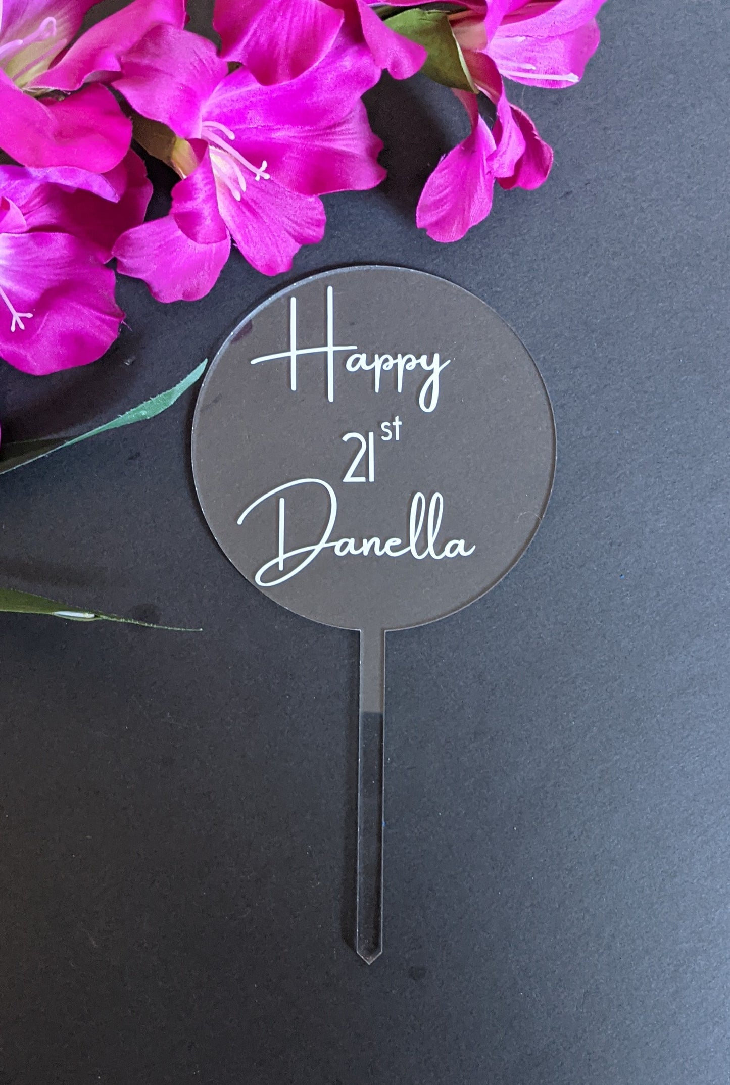 Birthday Cake Topper personalised with Name and Age