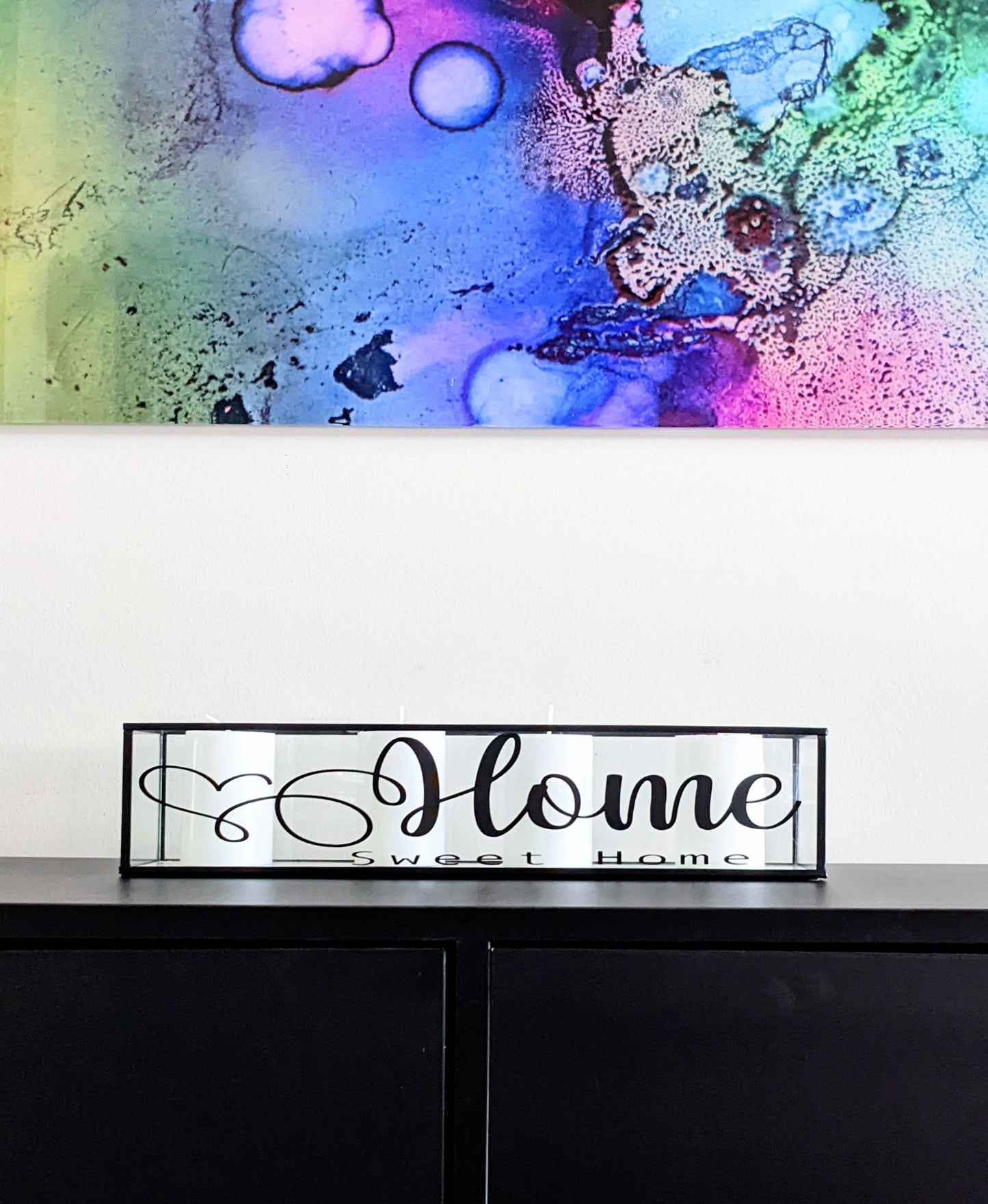 Home Sweet Home Glass Candle Holder