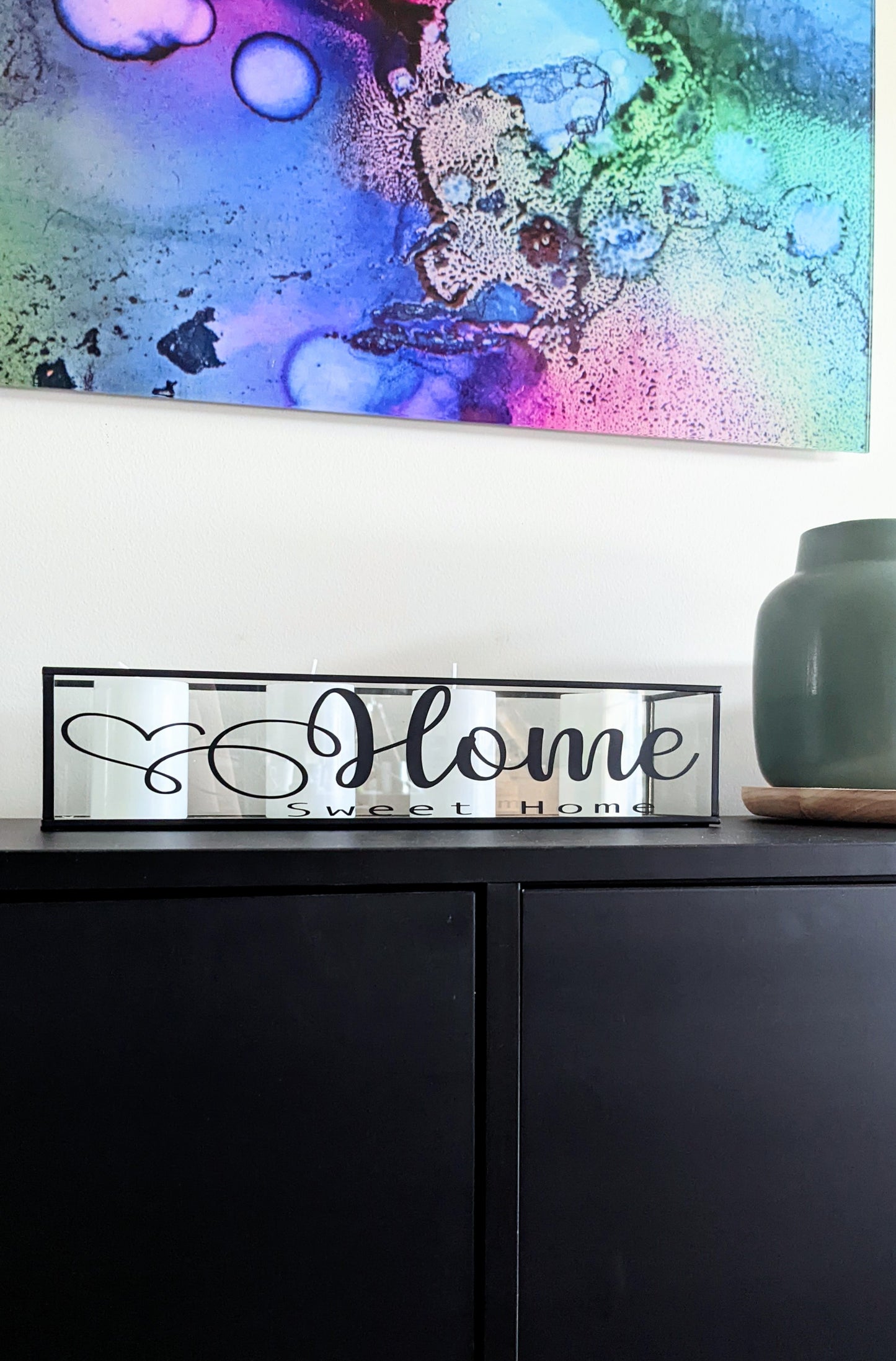 Home Sweet Home Glass Candle Holder