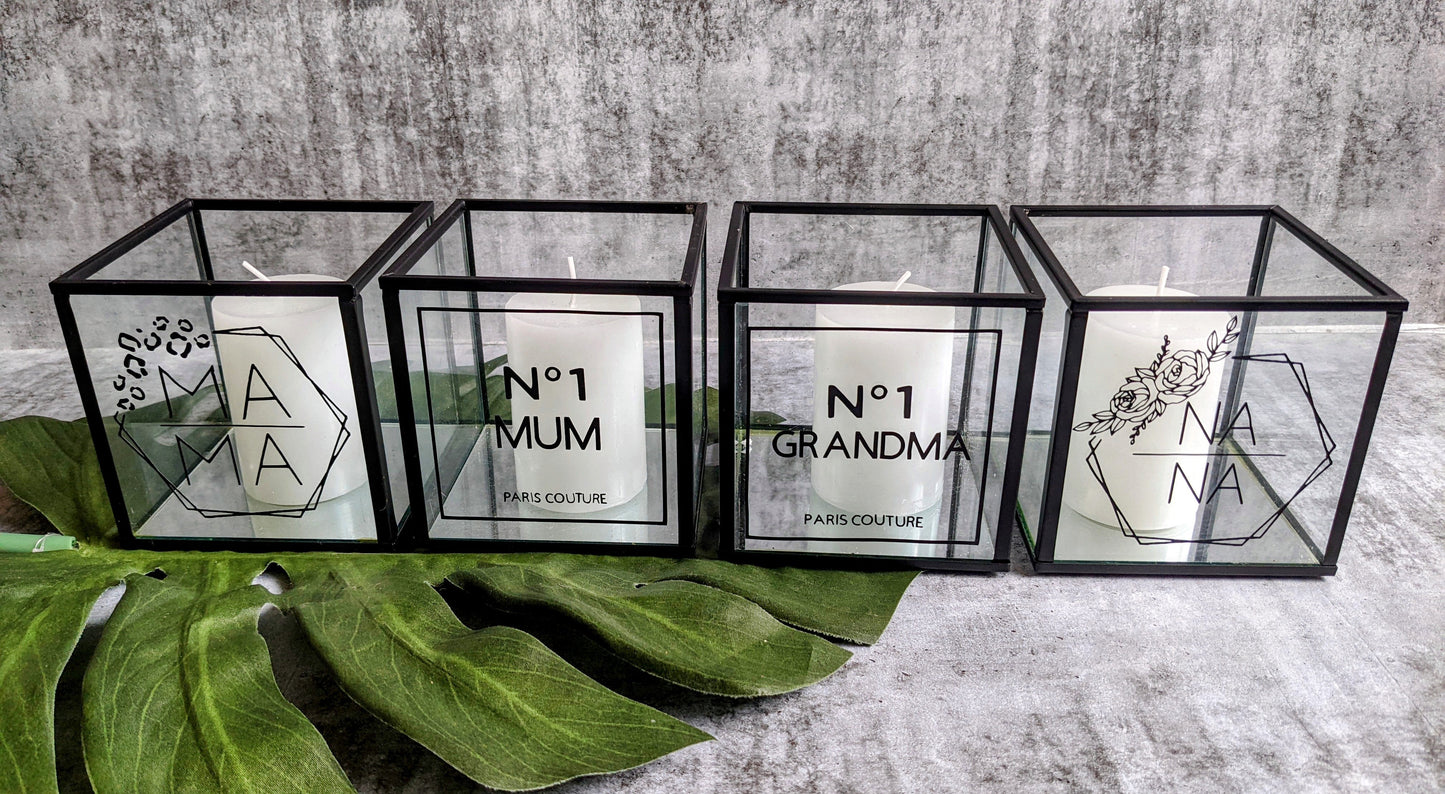 Square Glass Candle Holder