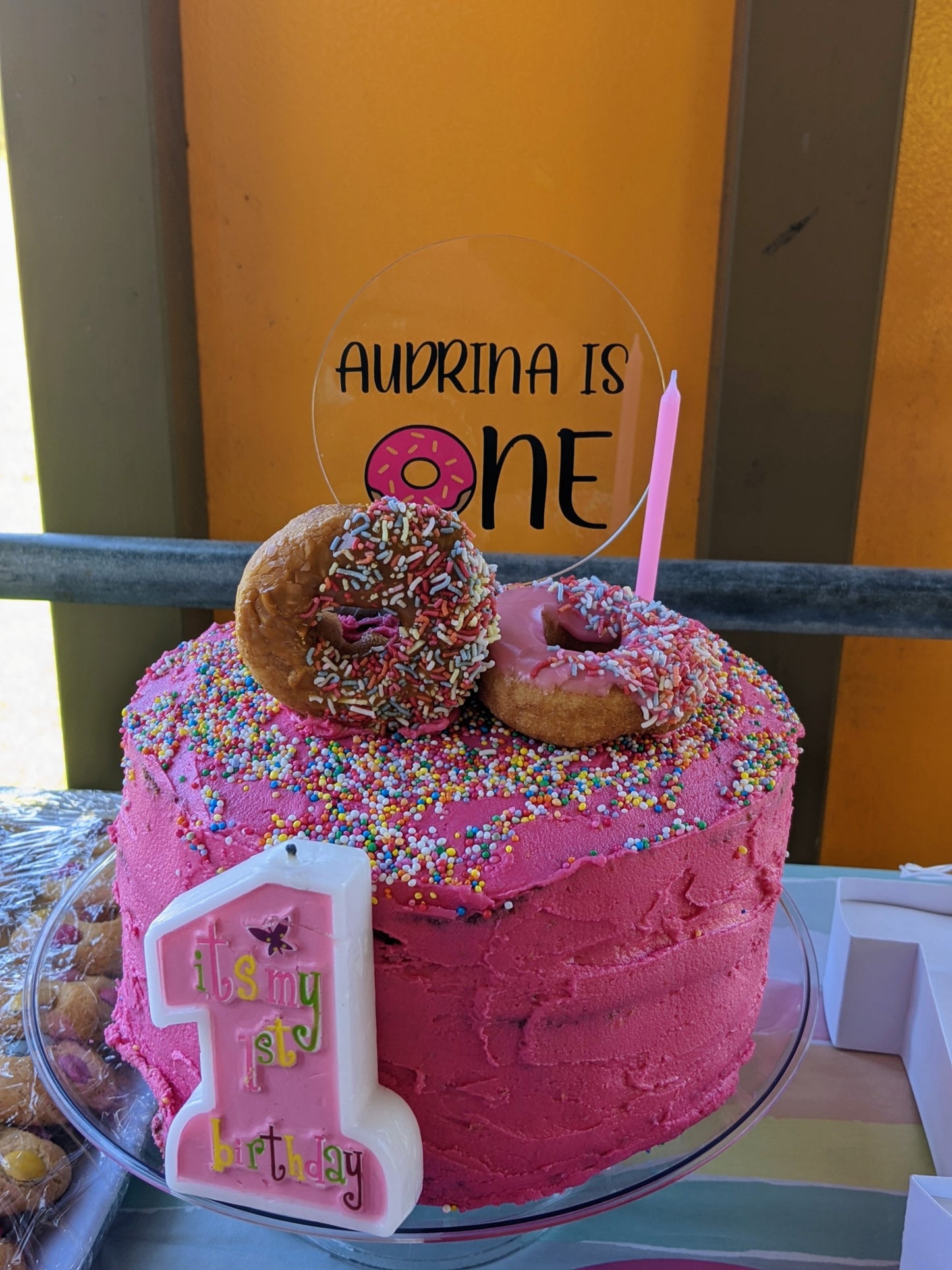 1st Birthday Donut Cake Topper Personalised