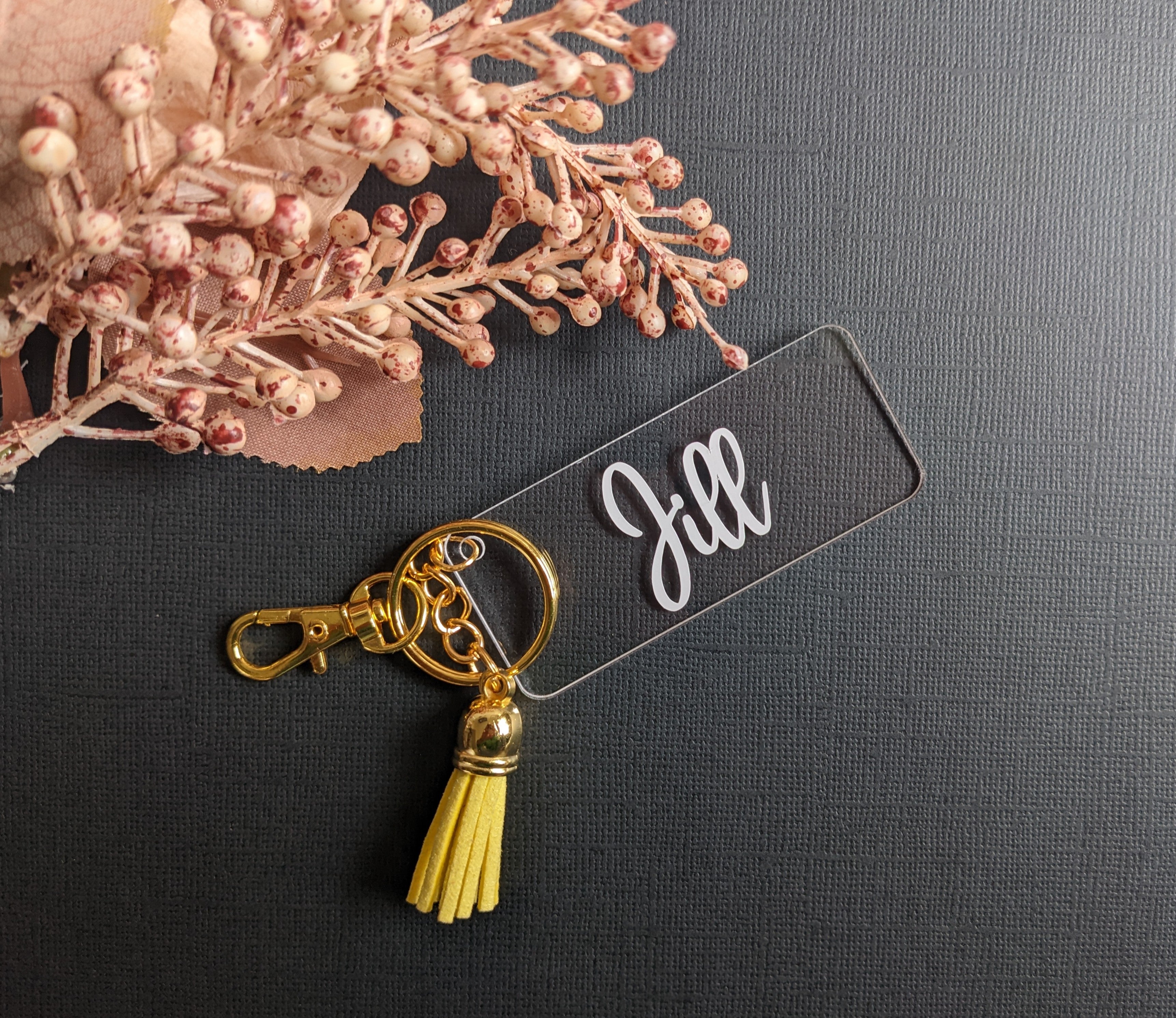 Personalised Rectangle Acrylic Keyring – Wattle Lane Designs