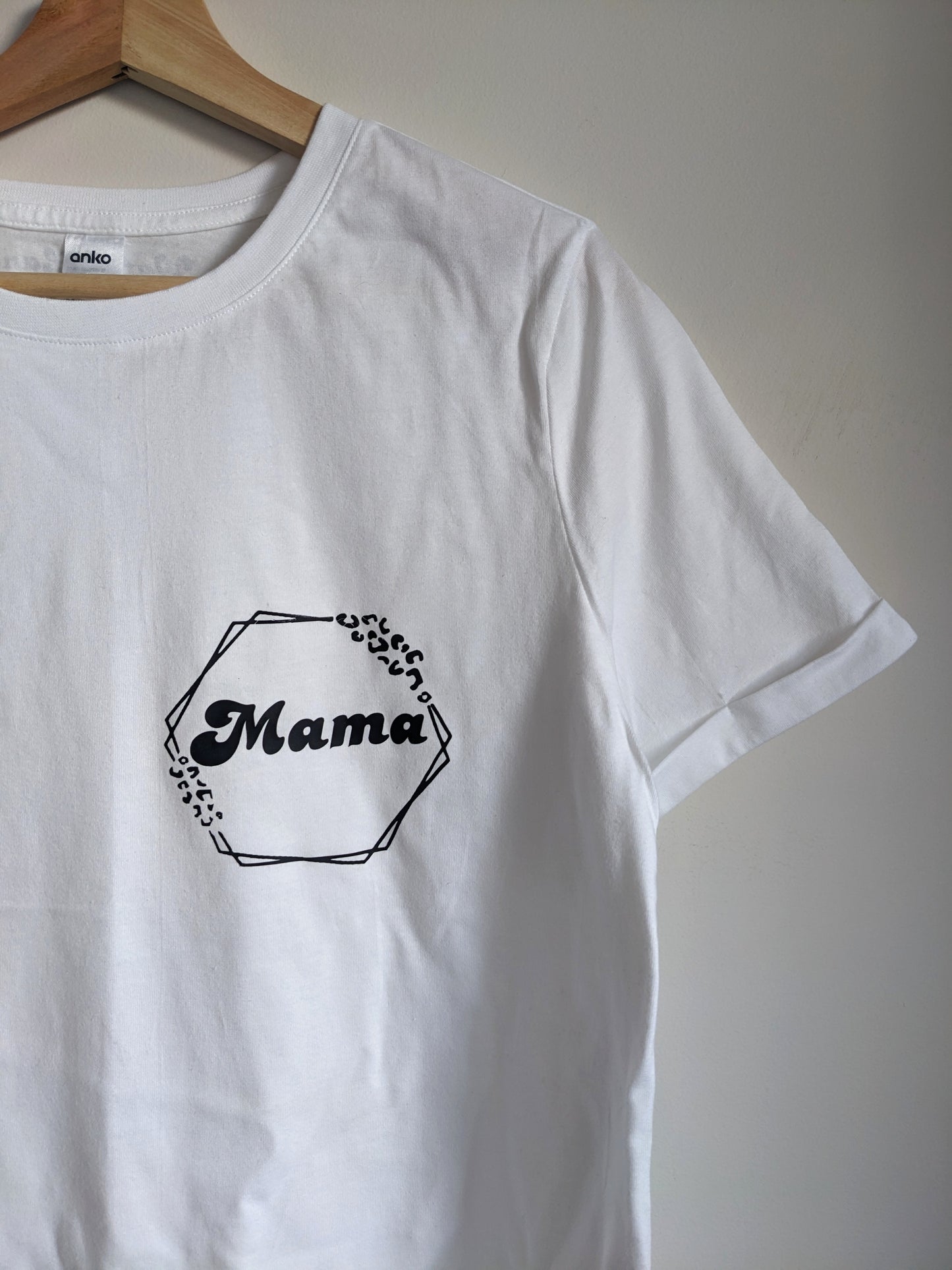 Mama White Cotton T-Shirt