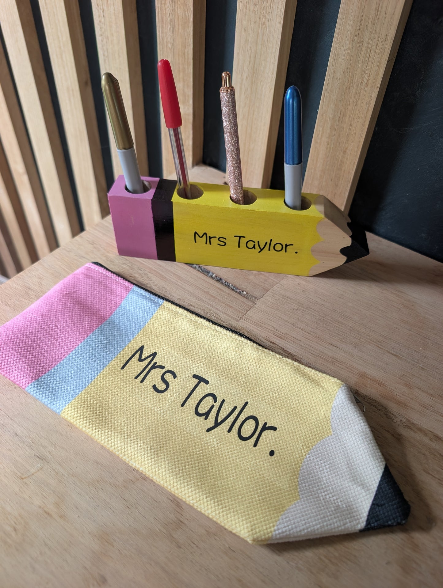 Teacher Pen Holder and Pencil Case set