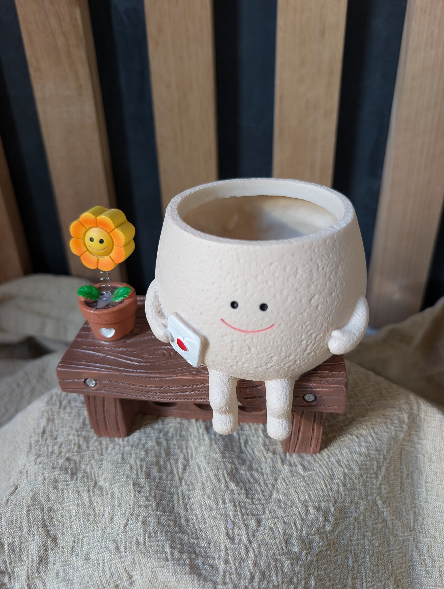 I Love You Sunflower Bench Planter – Cute Gift for Someone Special 🌻💛