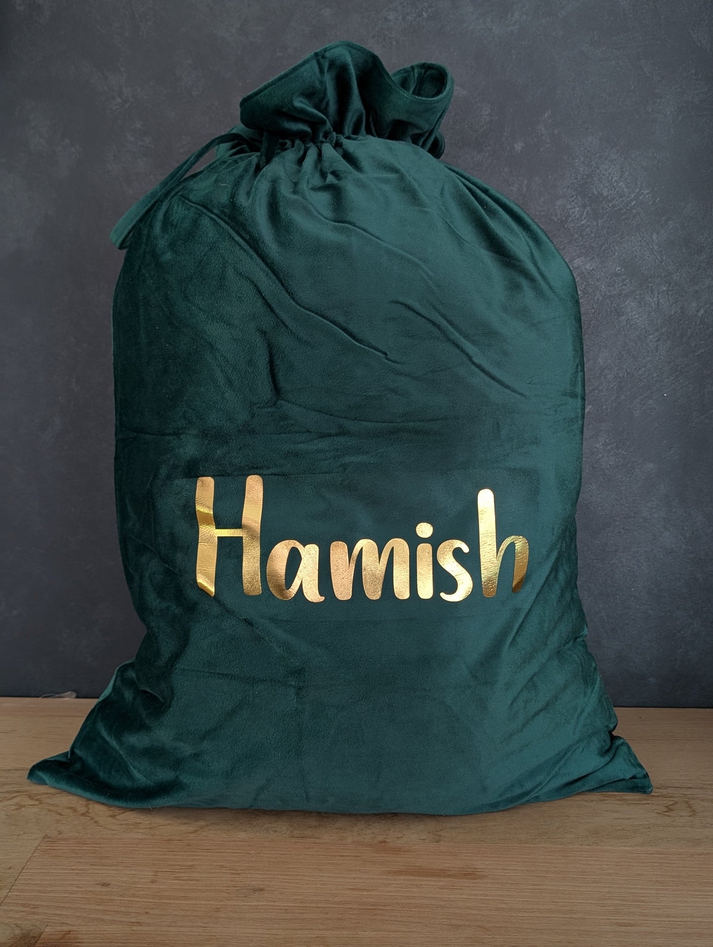 Luxe Velvet Santa Sacks in Green