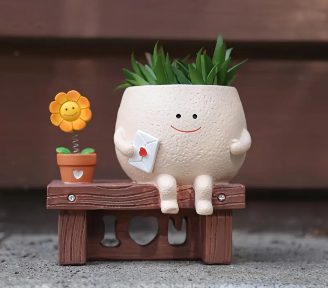 I Love You Sunflower Bench Planter – Cute Gift for Someone Special 🌻💛