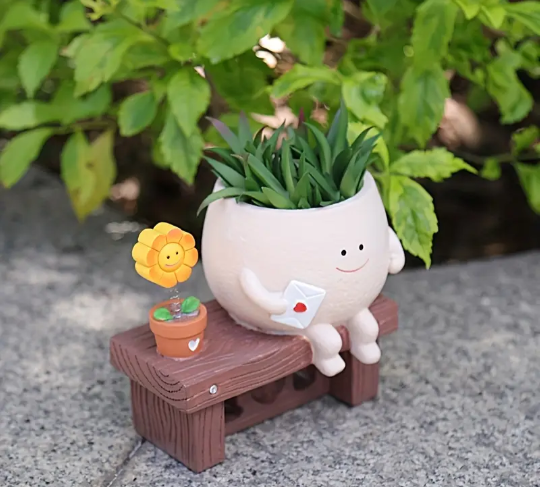 I Love You Sunflower Bench Planter – Cute Gift for Someone Special 🌻💛