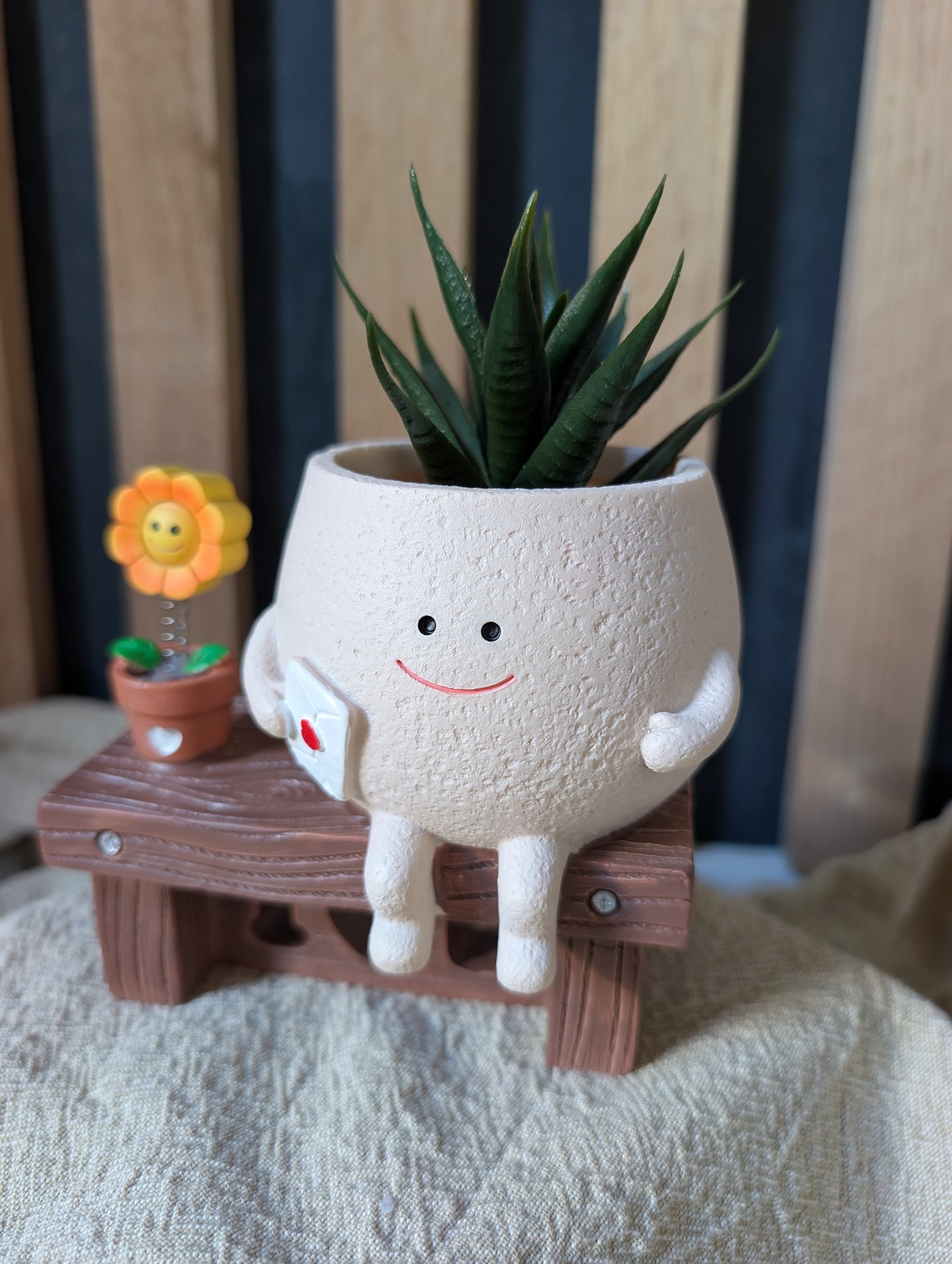 I Love You Sunflower Bench Planter β Cute Gift for Someone Special π»π