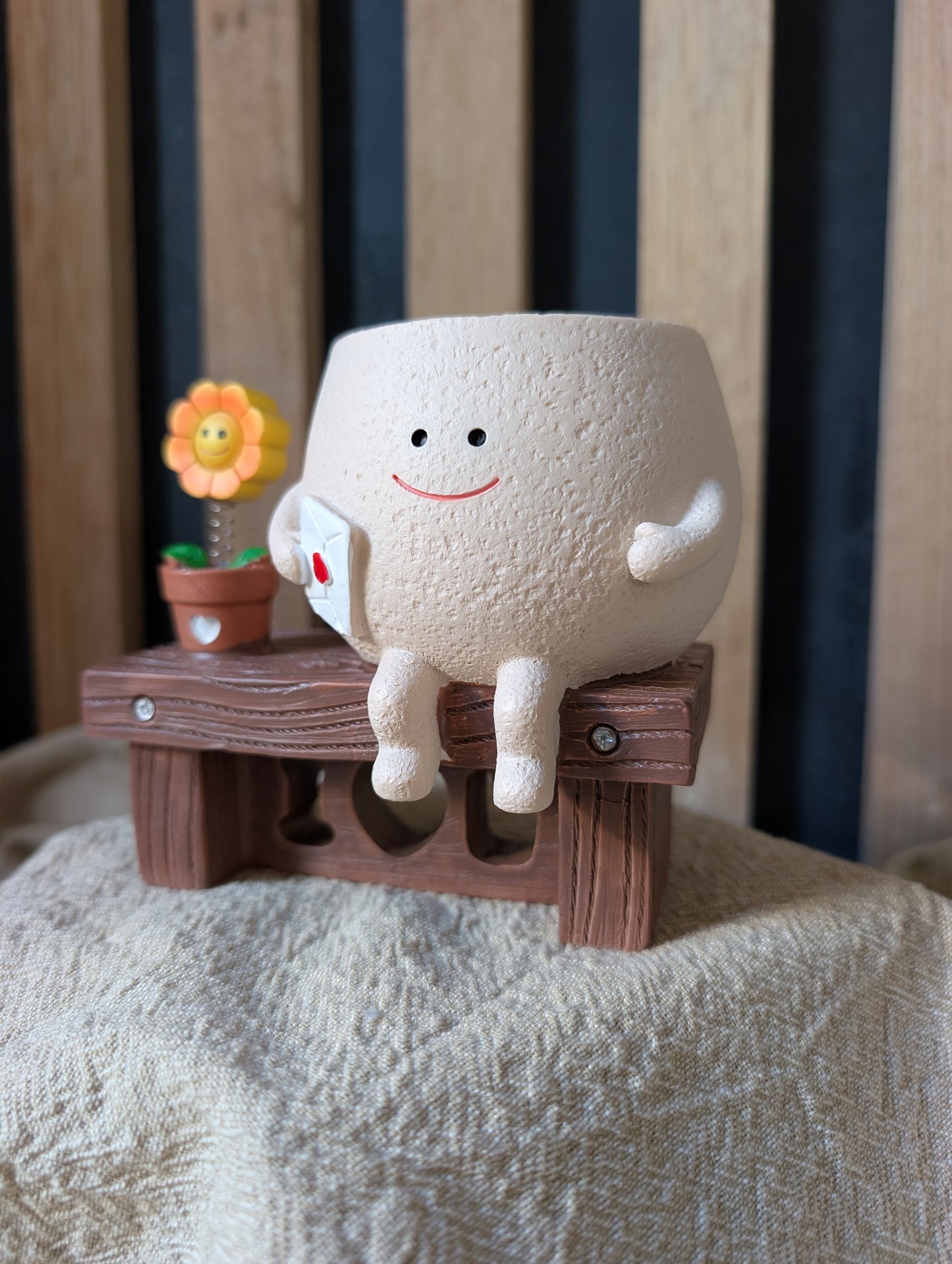 I Love You Sunflower Bench Planter – Cute Gift for Someone Special 🌻💛