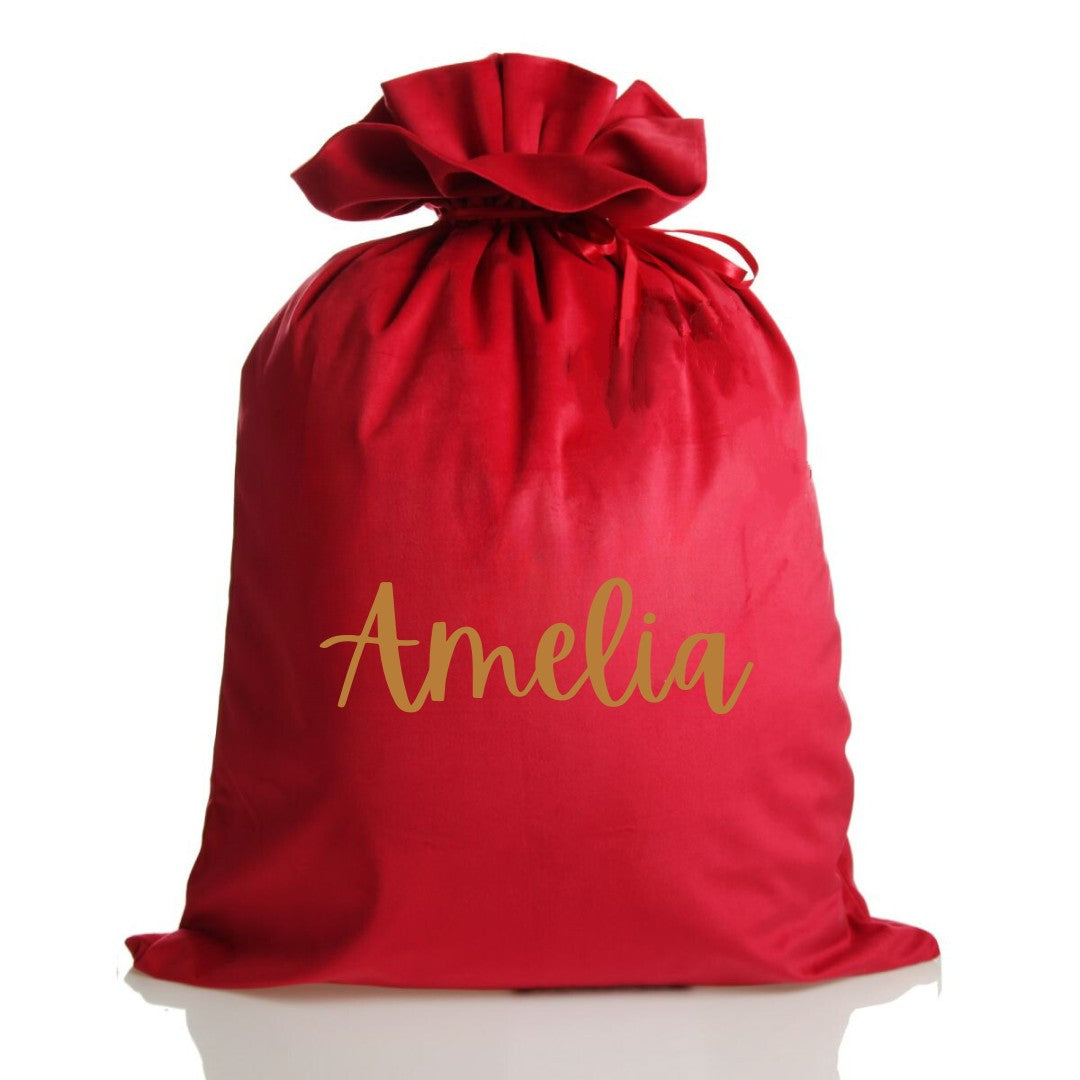 Luxe Velvet Santa Sacks in Red