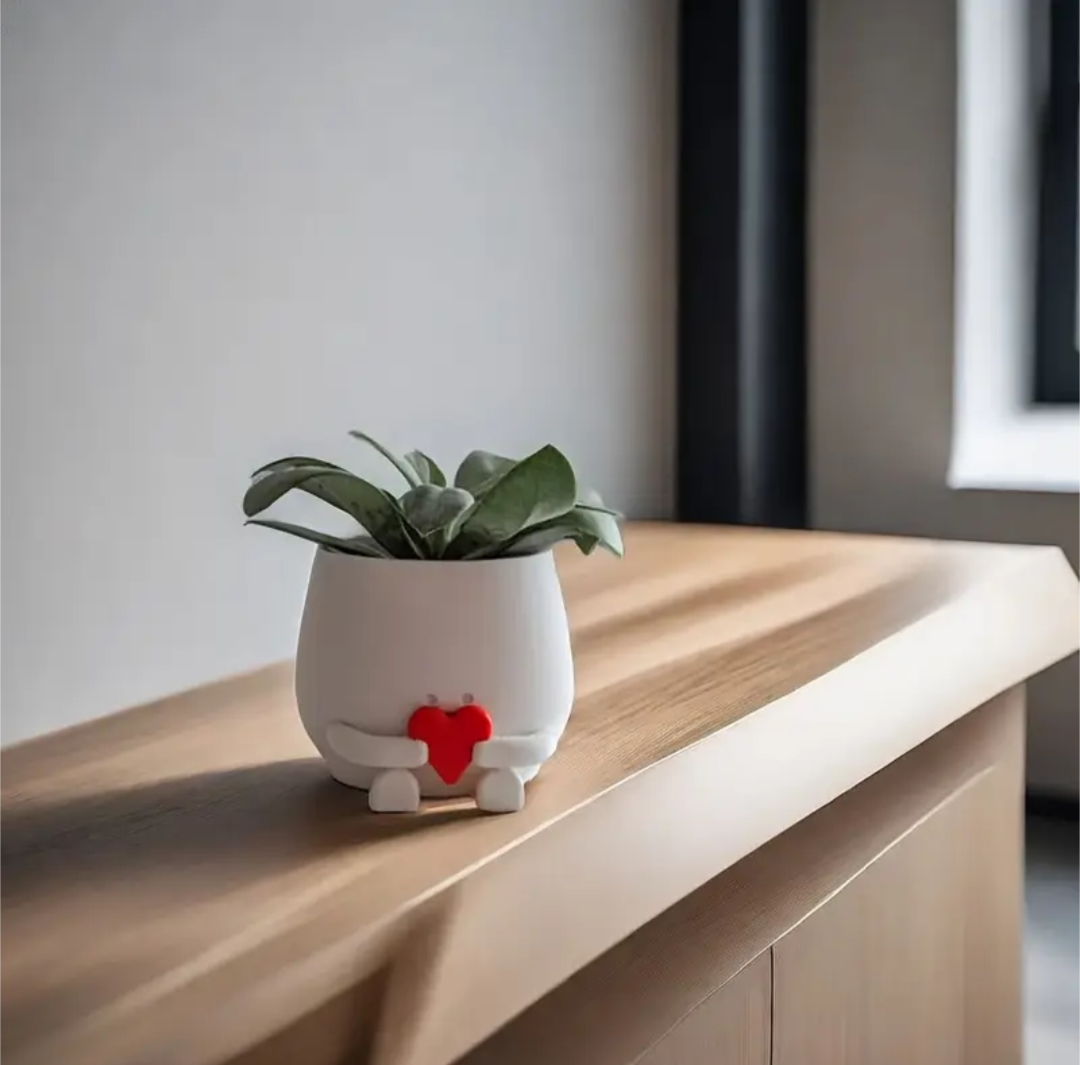 Heart Hugging Plant Pot – Cute Succulent Pot with Love