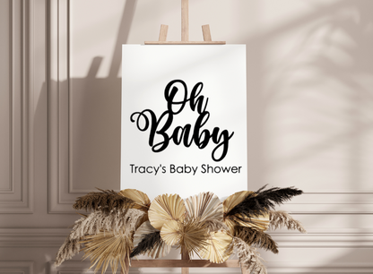 Oh Baby Shower Welcome Sign