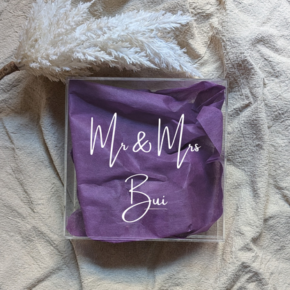 Mr & Mrs Wedding Acrylic Keepsake Box