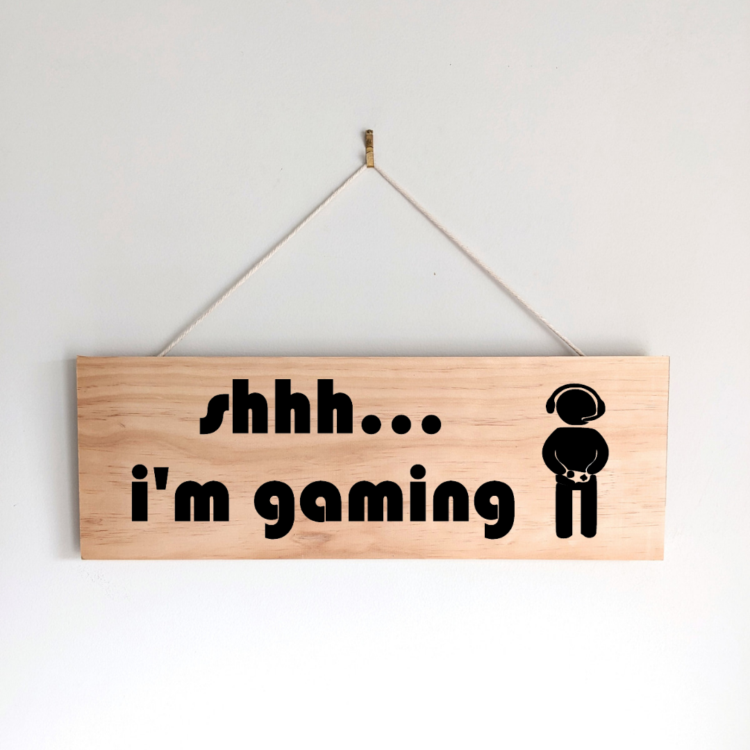 Shh... i'm gaming Wooden Door Sign |Gamer Sign Do not Disturb | Kids G ...