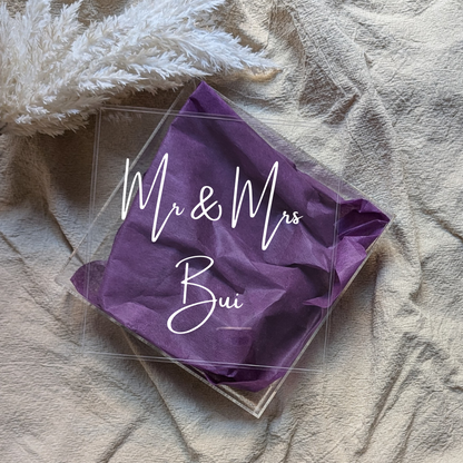 Mr & Mrs Wedding Acrylic Keepsake Box