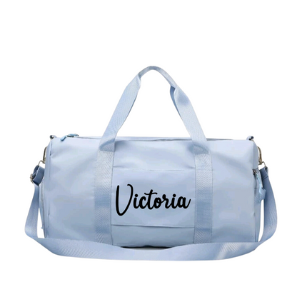 Pale Blue Personalised Sports Duffle Bag | Dance Bag