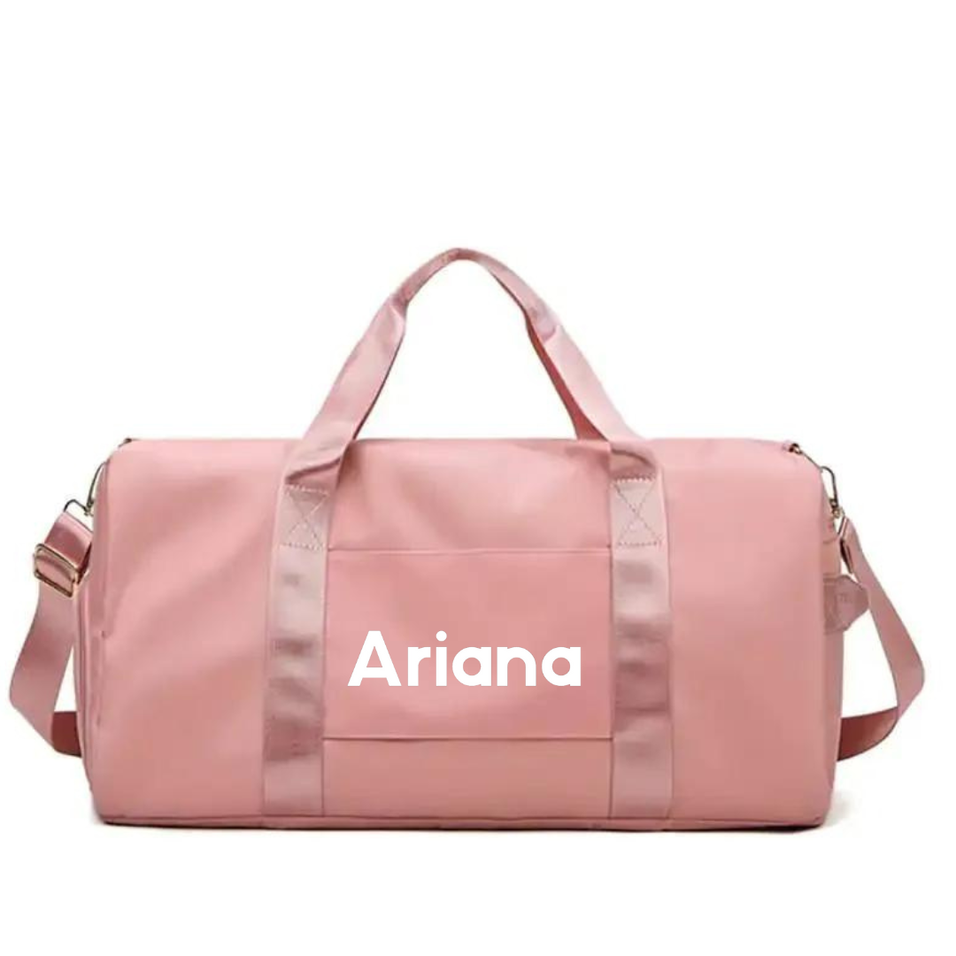 Dusty Pink Personalised Sports Duffle Bag | Overnight Travel Luggage Bag | Dance Bag