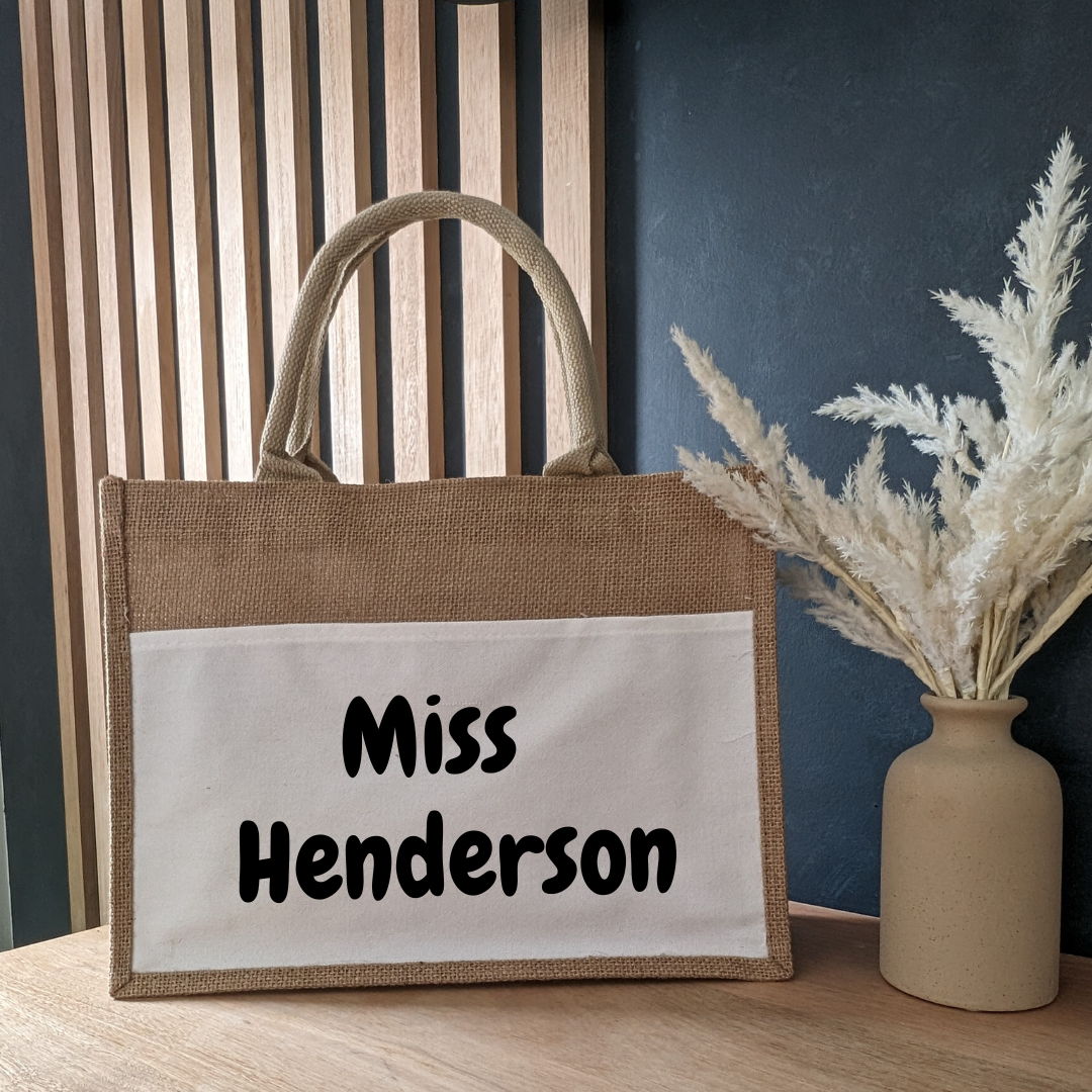 Personalised Teacher Jute Bag