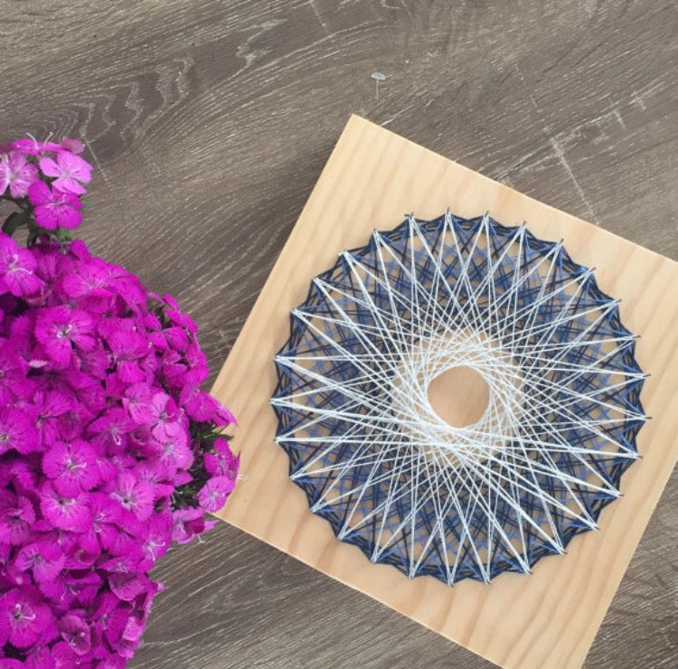 Mandala String Art in Blue