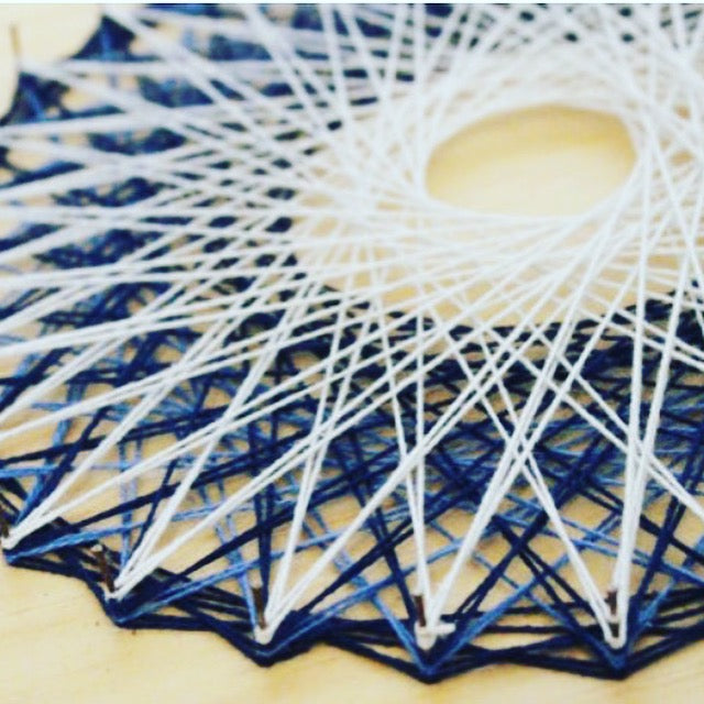 Mandala String Art in Blue