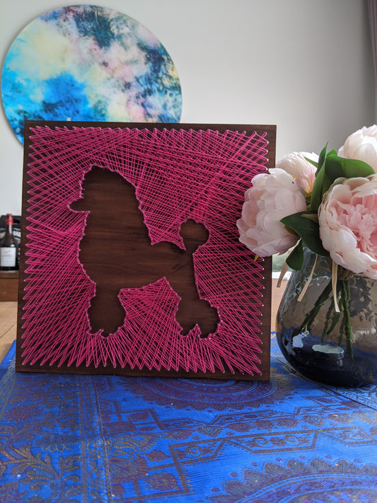 Poodle Dog Wooden String Art