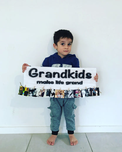 Grandkids Make Life Grand Wooden Photo Sign