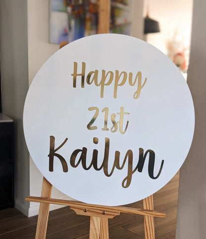 Round Acrylic Birthday Sign