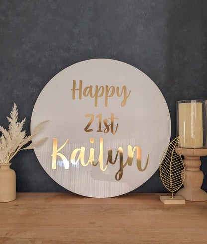 Round Acrylic Birthday Sign