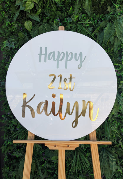 Round Acrylic Birthday Sign