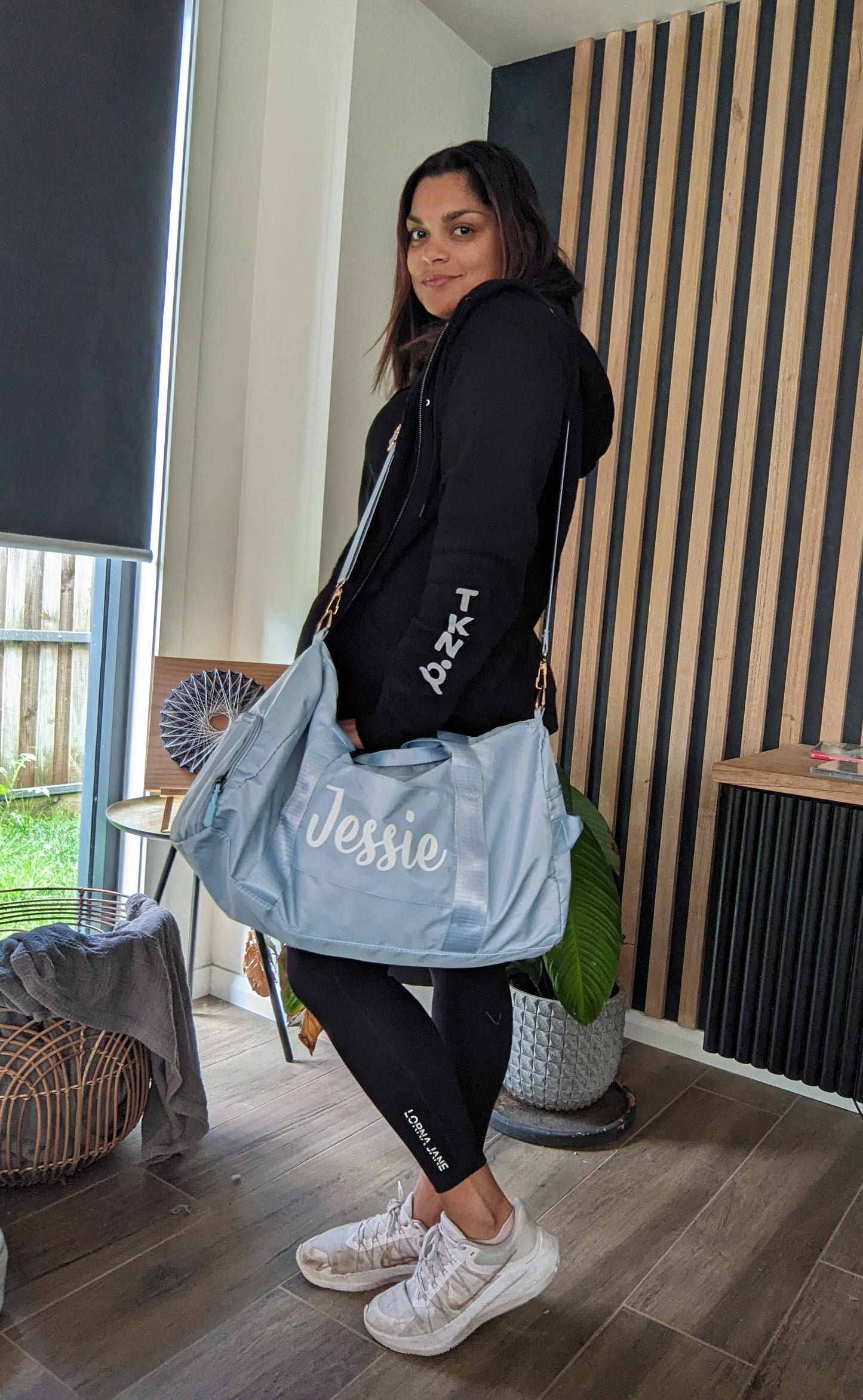 Pale Blue Personalised Sports Duffle Bag | Dance Bag