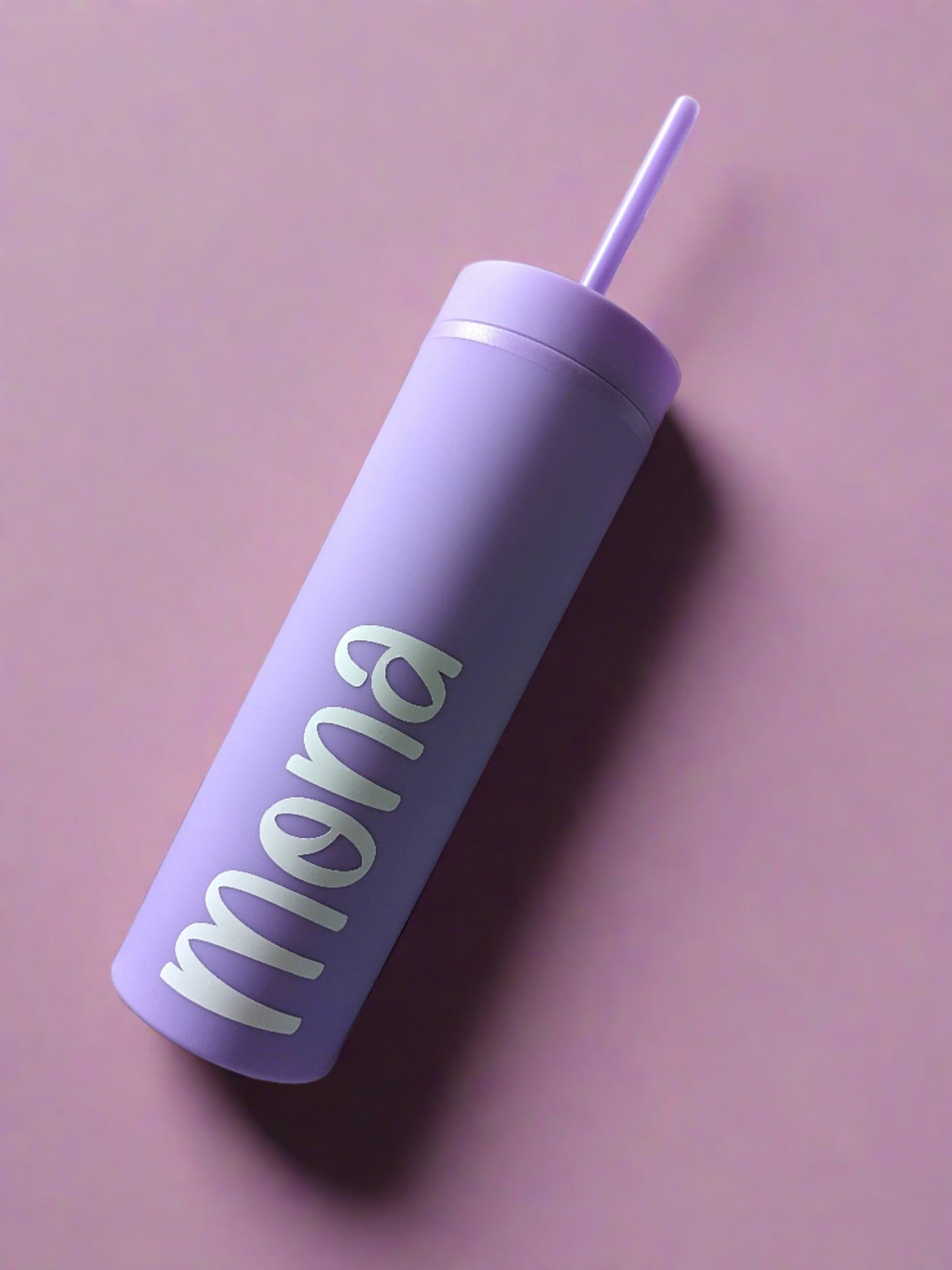 Pastel Coloured Personalised Drink Bottle Tumbler with straw