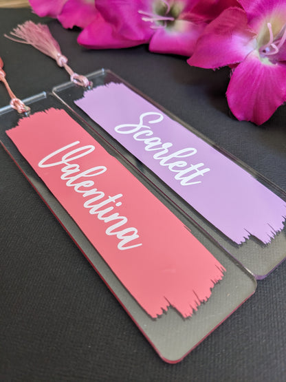 Personalised Bookmarks with coloured background