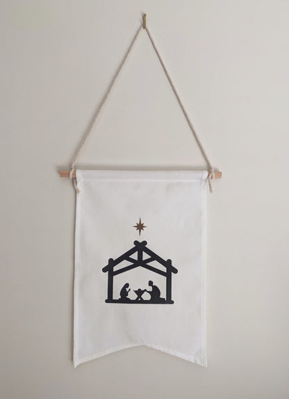 Christmas Banner - Nativity Scene in Stable