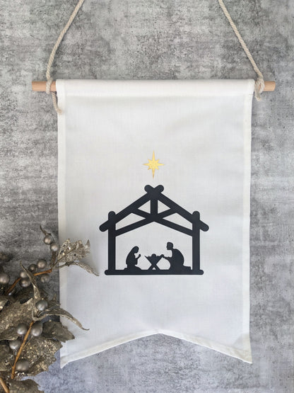 Christmas Banner - Nativity Scene in Stable