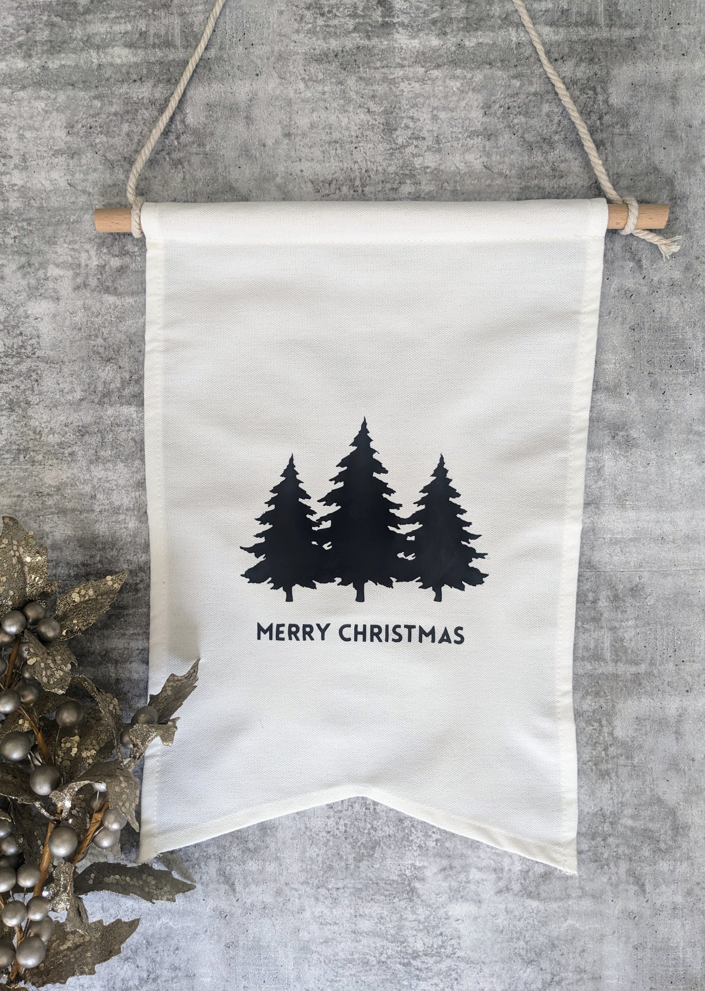 Christmas Banner - Merry Christmas with Trees