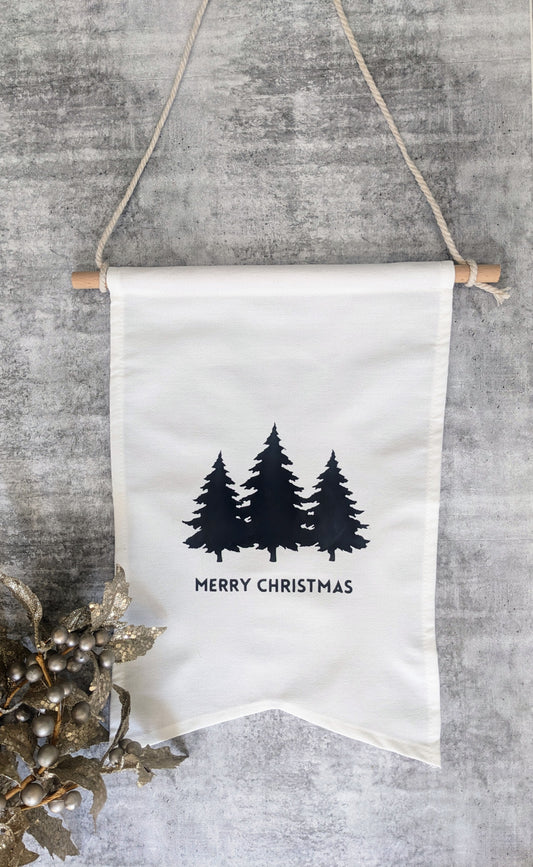 Christmas Banner - Merry Christmas with Trees