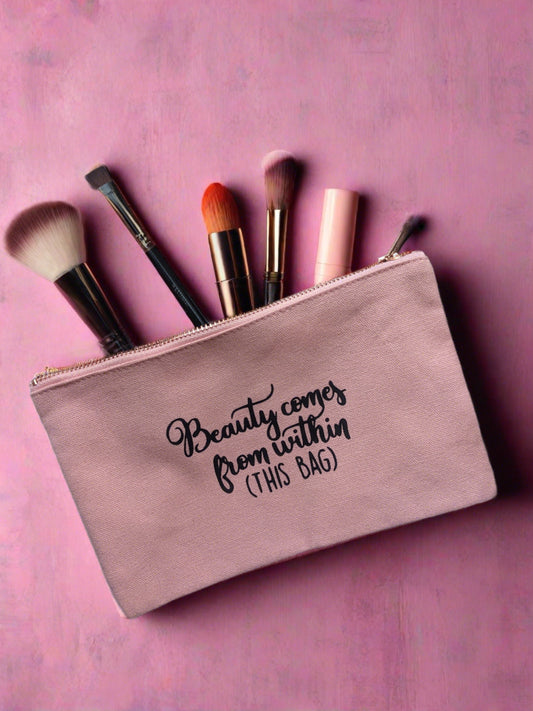 Beauty Comes from within Slim line Makeup Bag