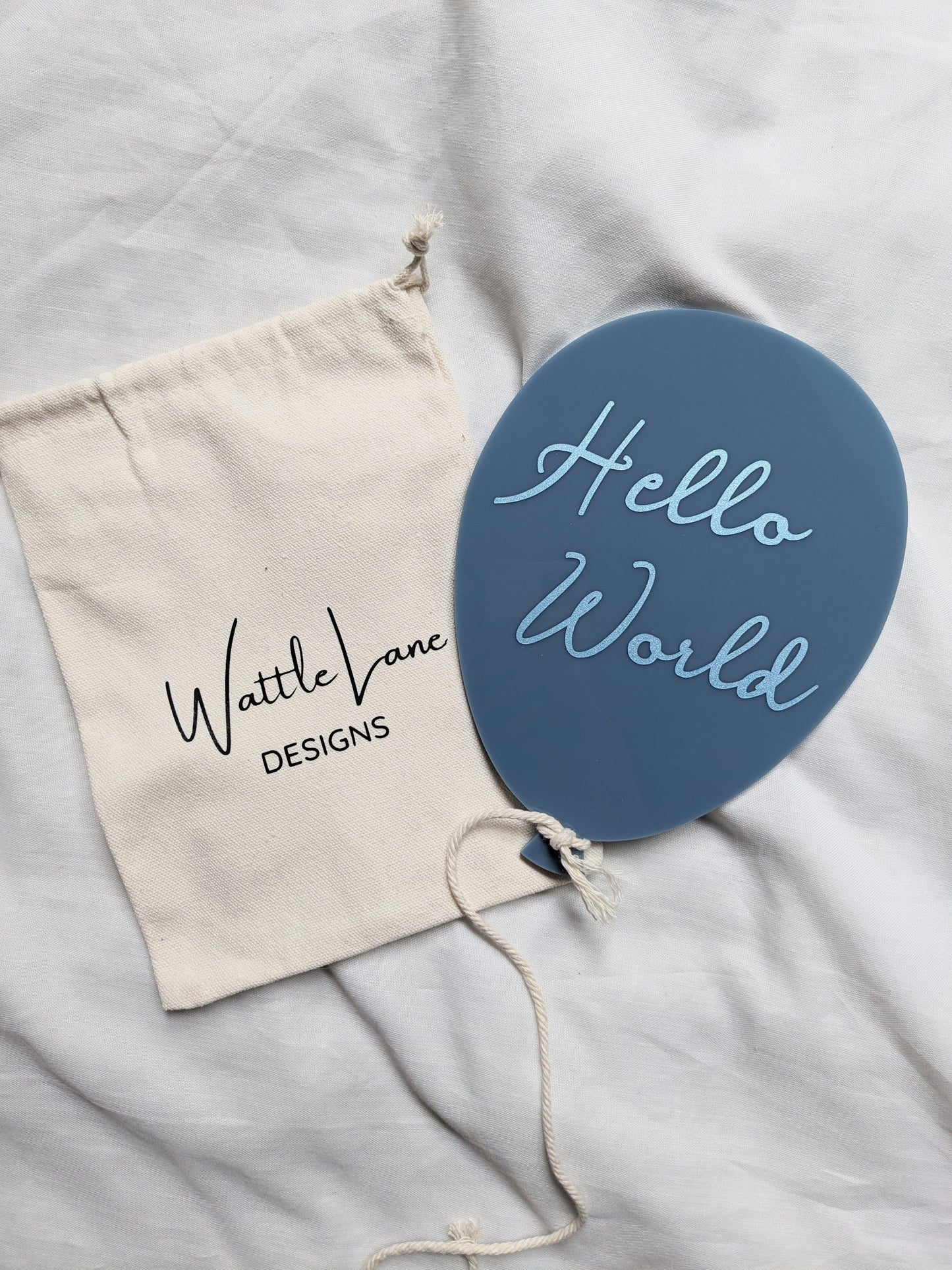 Balloon Baby Birth Announcement Sign | Hello World