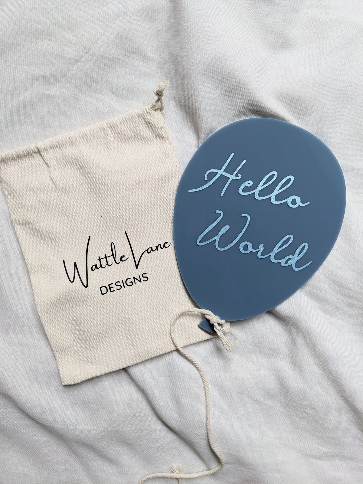 Balloon Baby Birth Announcement Sign | Hello World – Wattle Lane Designs