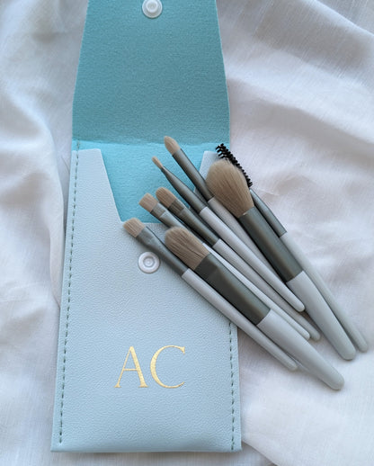 Monogramed Travel Makeup Brush Set