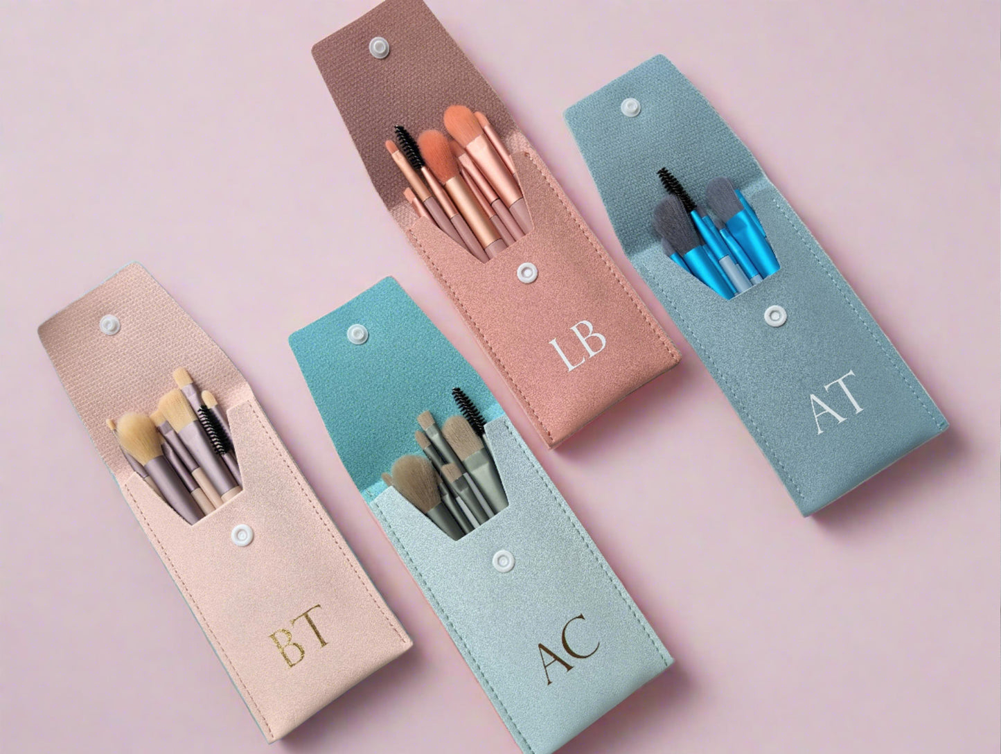 Monogramed Travel Makeup Brush Set