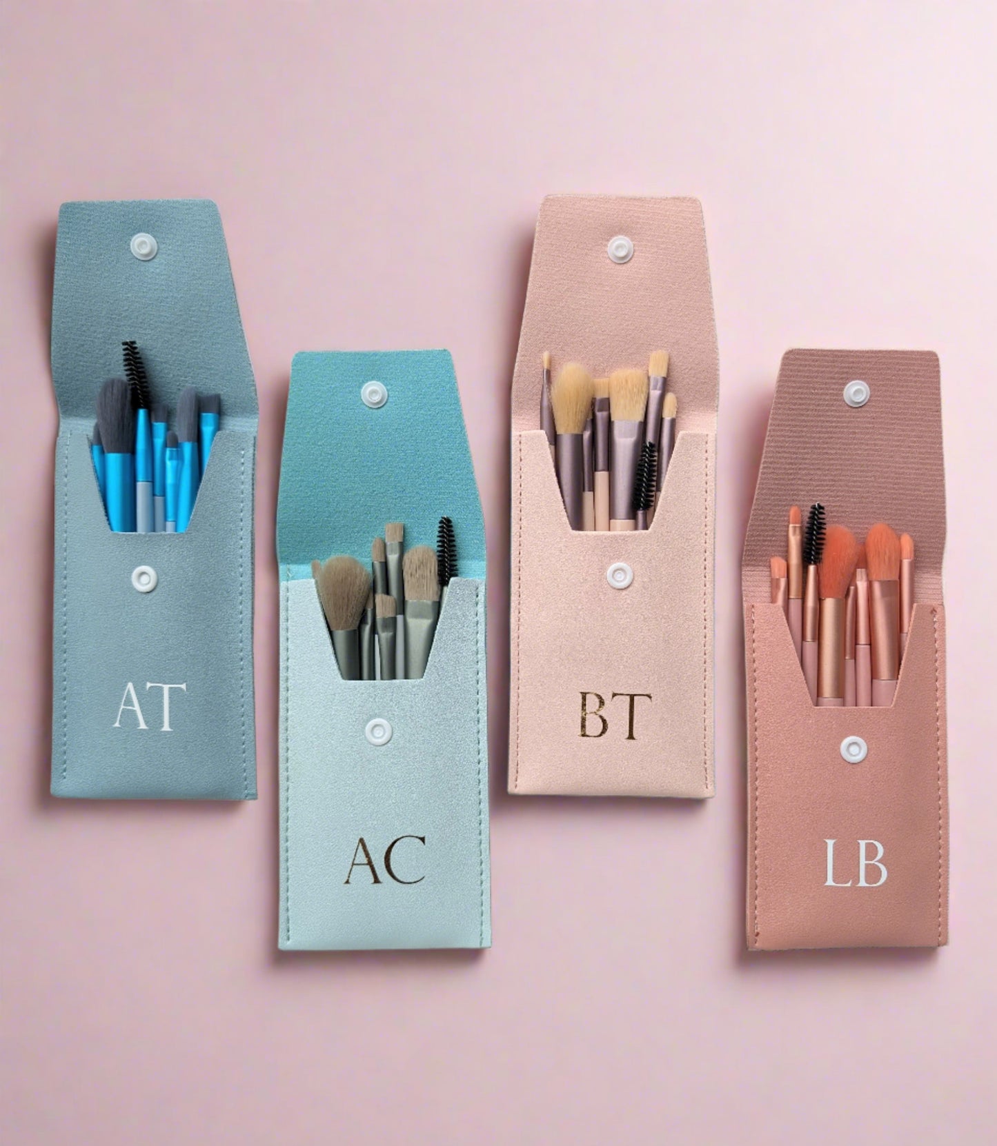 Monogramed Travel Makeup Brush Set