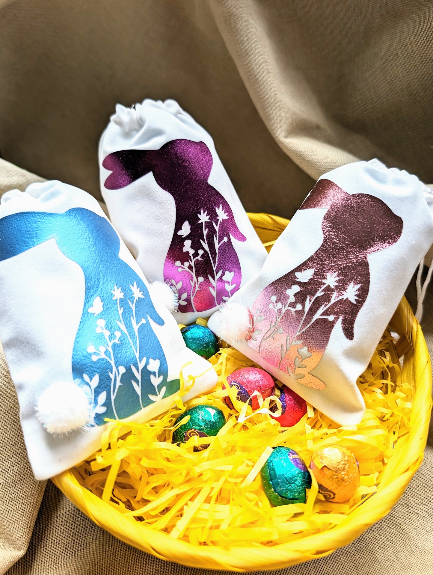 Easter Bunny Small Easter Egg Bags - Set of 6