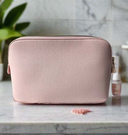 Monogrammed Leatherette Makeup Bag