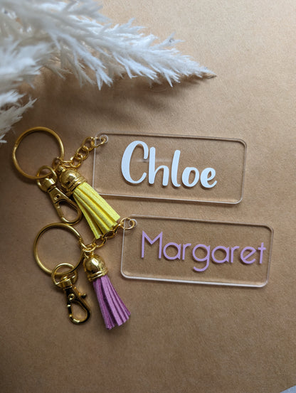 Personalised Rectangle Acrylic Keyring