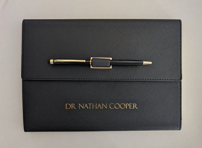 Black Personalised PU Leather Notebook