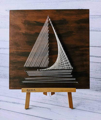 Nautical Wooden Sail Boat String Art