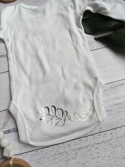 Newborn Outfit, Hello World Birth Announcement Onesie Bodysuit and Baby Hat