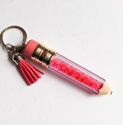 Pencil Glitter Keyring | Personalised keyring | Teacher Gift